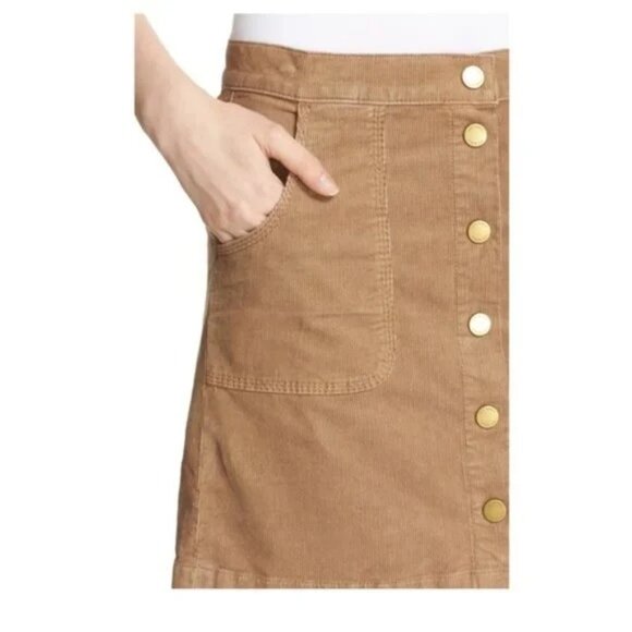 Tory Burch Lucitano Corduroy Snap Front Mini Skirt - Picture 2 of 7